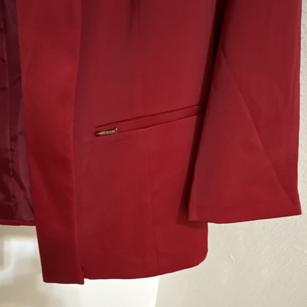 Anne Klein Women's Red Notch Collar Blazer Suit Jacket Size M Long Sleeve - Picture 3 of 5